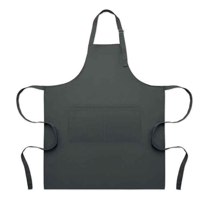 Tablier réglable promotionnel en polycoton 240 g/m² Gala gris pierre